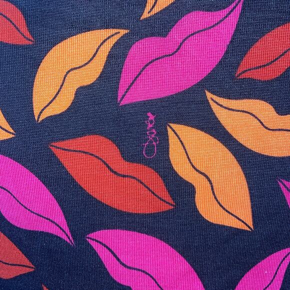 Diane Von Furstenberg Julian Two 100% Silk Wrap Dress Black W/lips Size 6 - Picture 4 of 11